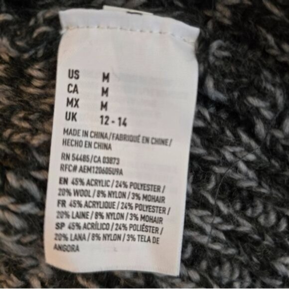 American Eagle Jegging Wool Mohair Sweater Fair‎ Isle Winter Multicolor Medium - Picture 9 of 15